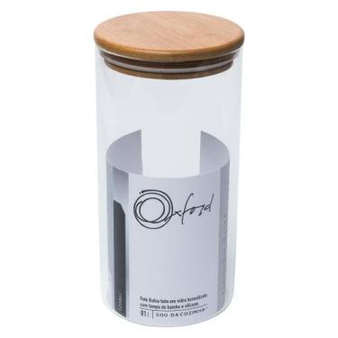Imagem de Pote De Vidro Com Tampa De Bambu Bahia Oxford 1200ml