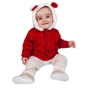 Imagem de Casaco de Bebê Tricô Kids Com Capuz Vermelho, Vermelho, G