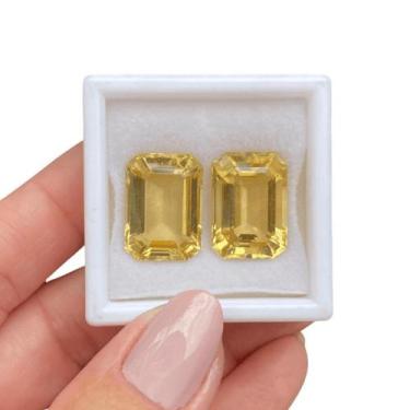 Imagem de Citrino EmeraldCut Par 29,26ct - SP GEMAS