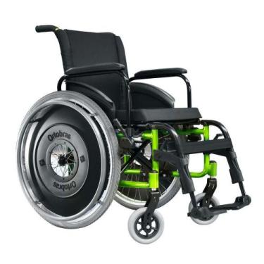 Imagem de Cadeira De Rodas Ortobras Avd Alumínio - Largura Assento 38cm - Verde