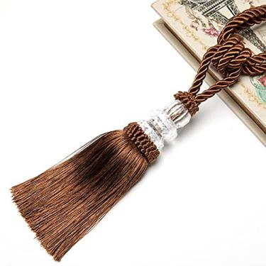 Imagem de peças cortina tieback borla cristal frisado corda pendurada gravata decoração para casa cortinas douradas titular cordão fivela atadura acessórios de quarto, café, 2 peças