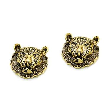 Imagem de Fodattm 2 peças de clipes de sapato vintage removíveis, pingentes de decoração de fivela para sapatos, embreagem, vestido, chapéu (estilo cabeça de leão - ouro retrô)