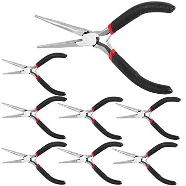 Imagem de SEUNMUK Conjunto de 8 alicates de ponta de agulha de 15 cm de comprimento, alicate de ponta longa de precisão com alças de aderência confortável, alicate de ponta de agulha extra longo para fabricação de joias, fio dobrável e aderência de objetos pequenos