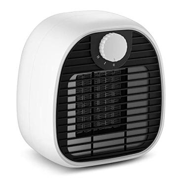Imagem de VRBFF Mini aquecedor de espaço, aquecedor de ventilador elétrico portátil, aquecedores de cerâmica PTC com termostato 3 modos 3 velocidades, proteção contra superaquecimento, para home office