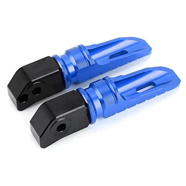 Imagem de Pedaleiras de motocicleta, apoios de pés traseiros de motocicleta duráveis ​​para substituição de pedal dianteiro(azul)