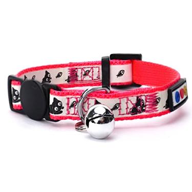 Imagem de (Pink) - Pawtitas Pet Glow In The Dark Cat Collar with Safety Buckle and Bell