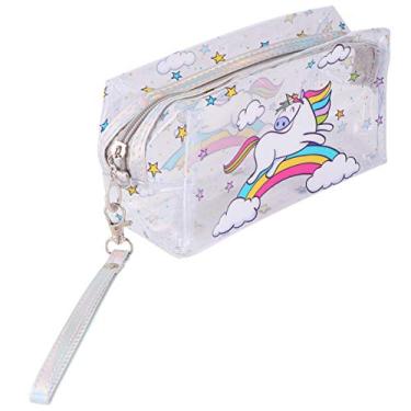 Imagem de 1 Unidade Saco Cosmético Transparente Bolsa Cosmética Portátil Saco De Maquiagem De Desenho Animado Bolsa Cosmética Transparente Inventar Senhorita Pacote Criativo Pvc