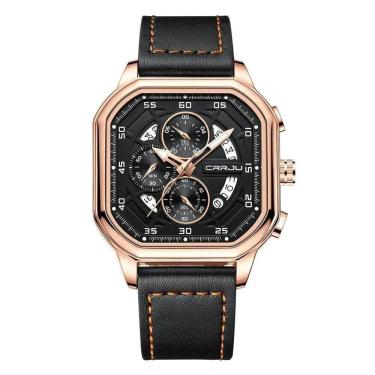 Imagem de Relógio Quartzo De Luxo Para Homens Cronógrafo Crrju Rosa