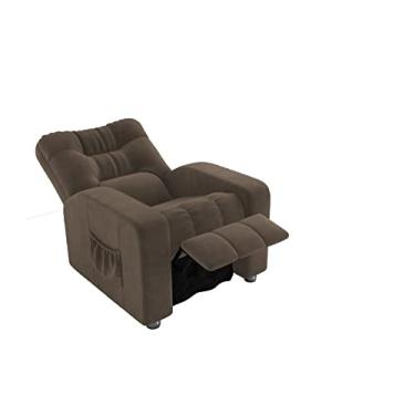 Imagem de Poltrona Matrix Reclinável Azera - Veludo Marrom escuro