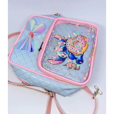Imagem de Bolsa infantil Menina Mochila com Bolso ziper Disney Lilo Stitch Gel c