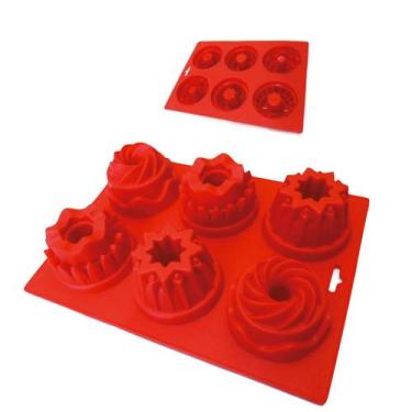 Imagem de Forma de Silicone Decorada para 6 Bolinhos 3un Kasa - Kaza