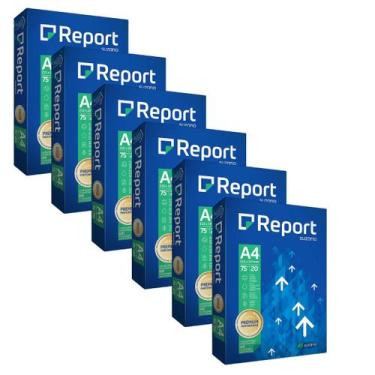 Imagem de Kit 3000 folhas de papel sulfite a4 report premium 75 gramas por m2 - 