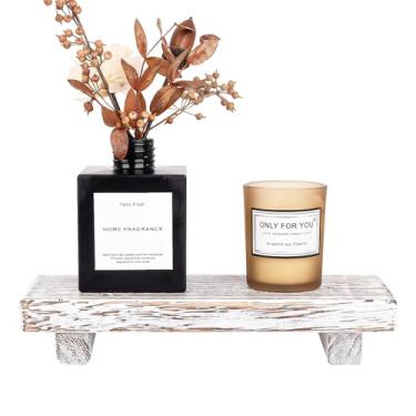 Imagem de Pedestal de bandeja pequena de madeira, decoração de banheiro de fazenda, suporte decorativo de madeira, suporte de saboneteira de cozinha para penteadeira, balcão, pia, branco retrô