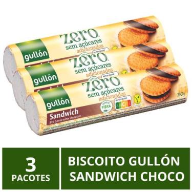 Imagem de Biscoito Gullón S/ Açúcar, Sandwich Choco, 3 Pacotes de 250g