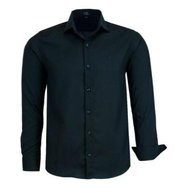 Imagem de Camisa Amil Manga Longa Comfort Sem Bolso Não Amassa 3015, Preto, 3