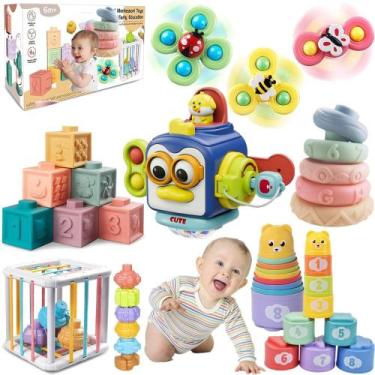 Imagem de Brinquedos para bebês ELLECK Busy Cube Teether 6-12 meses 1-3 anos
