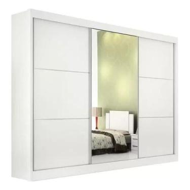 Imagem de Guarda Roupa Casal Los Angeles 3pt Branco Mdf D'doro - D'Doro Móveis, 