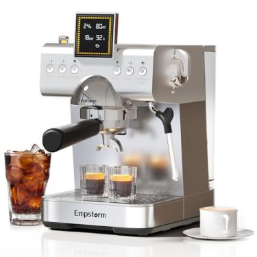 Imagem de Empstorm Máquina De Café Expresso Com Display Led, Vaporizador Leite 20 Barras, Quente E Gelado - Reservatório Água 1,5 Litro Para Cappuccino, Latte Frio (Aço Inoxidável)