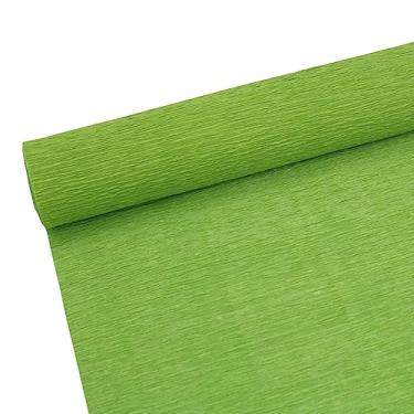 Imagem de ODETOJOY Rolo De Papel Crepom Premium 70G Para Fazer Flores, Branco, Verde, Rosa, Serpentina, 25 Cm Largura, 2,4 M Comprimento (Verde-Grama)