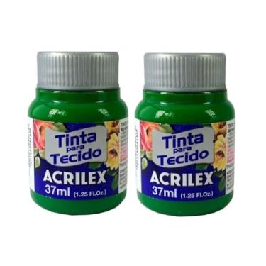 Imagem de Tinta Para Tecido Fosca Acrilex 37ml 2 Unidades Artesanato Fixação Frio Alta Cobertura – Fixação a Frio e Alta Cobertura Com Acabamento Fosco, Este Kit É A Escolha Perfeita Para Quem Busca Qualidade (Verde Musgo 513)