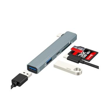 Imagem de Hub USB C para USB (5 em 1) para adaptador Apple OTG 3.0, leitor de cartão SD, MacBook para iPad, estação de ancoragem, tipo C, divisor de cabo de carregador para iPhone 16 e 15, compatível com