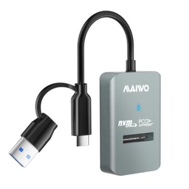 Imagem de MAIWO Adaptador M.2 NVMe para USB, USB C + A PCIe NVMe Dock, USB3.2 GEN2x1 10Gbps com acabamento UASP, capacidade de 8 TB, leitor de gabinete NVMe sem ferramentas