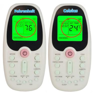 Imagem de Controle remoto de substituição compatível com ar-condicionado Arctic King Midea Comfort-aire R09B/BGE R09B/BGCE R09A/BG(C) E R09B/BG(C) E R09C/BG(C) E R09/BG(C) E RG09B/BG(C) EF (retroiluminado por