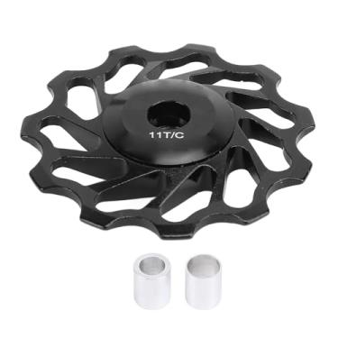 Imagem de 11t traseiro do desviador traseiro Polia de cerâmica Rolo de bicicleta de bicicleta de bicicleta da montanha da roda traseira com adaptador de instalação preto