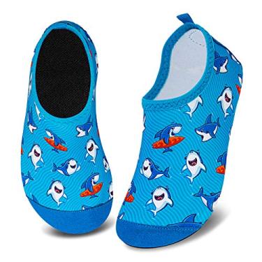 Imagem de Meias aquáticas infantis para meninos e meninas com secagem rápida antiderrapante para nadar na praia, Little Shark, 6-7 Toddler