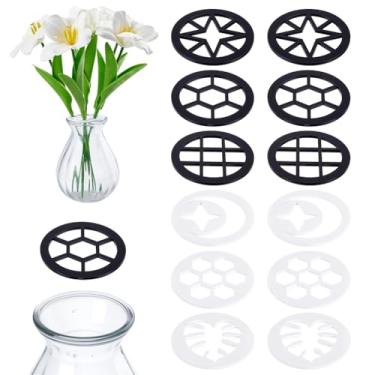 Imagem de NBEADS 12 peças 6 estilos de tampa de propagação de pote de pedreiro, tampa organizadora de plantas com tampa de corte de flores em grade para mesas e casas