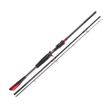 Imagem de Vara de pesca vara de pesca de fibra de carbono isca de pesca vara de pesca vara de pesca 1,8 m 2,1 m 2,4 m 3 seções 66-86 cm vara de pesca (2,4 m)