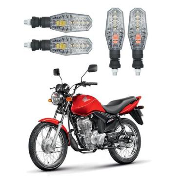 Imagem de Kit 4 Setas Pisca de Led Dianteiro E Traseiro Modelo PF01 Para Moto Ho