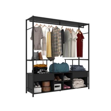Imagem de Guarda Roupa Closet Modulado Barcelona Casal Preto Artefamol
