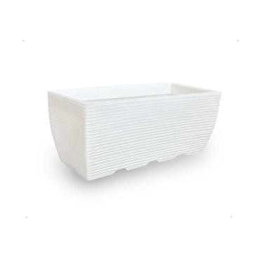 Imagem de Vaso Jardineira Floreira Decorativa Polietileno 60X25 Branco