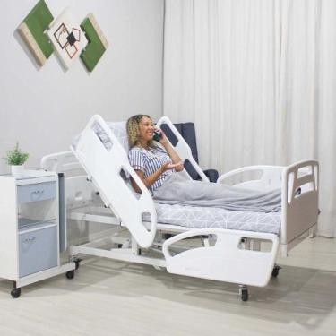 Imagem de Cama Hospitalar Motorizada 8 Posições Com Colchão D33 Elevação de Leit