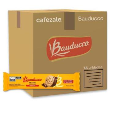 Imagem de Biscoito Recheado Bauducco Sabor Chocolate Kit 48 Pacotes 108g