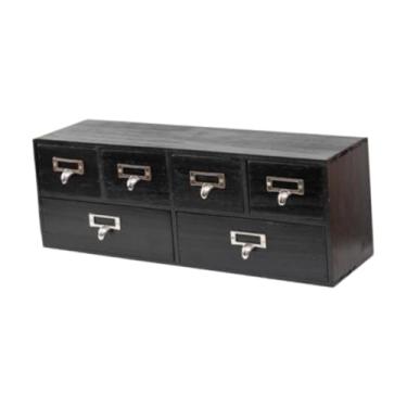 Imagem de Generic Organizador de mesa de madeira, cômoda de escritório, rústico, versátil, portátil, porta-joias, organizador de maquiagem para acessórios de cabelo