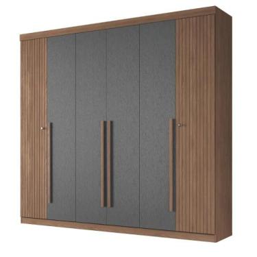 Imagem de Guarda Roupas Casal Detalhes Frisados Com 6 Portas 4 Gavetas Buriti An