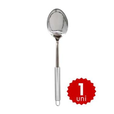 Imagem de Kit 5 Colheres de Servir Grande Longa 100% Inox Premium Reforçada Idea