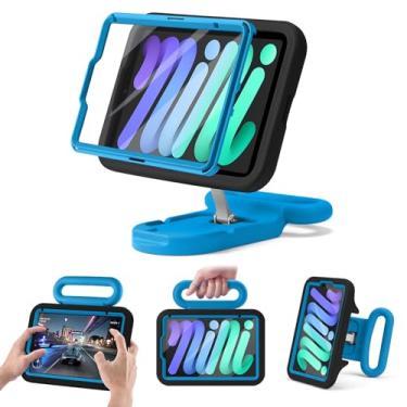 Imagem de Capa infantil para iPad mini 7 (A17 Pro) 2024 / iPad mini 6 2021, suporte ajustável para retrato/paisagem, alça à prova de quedas, compatível com crianças com protetor de tela para iPad mini7th/6 21.1