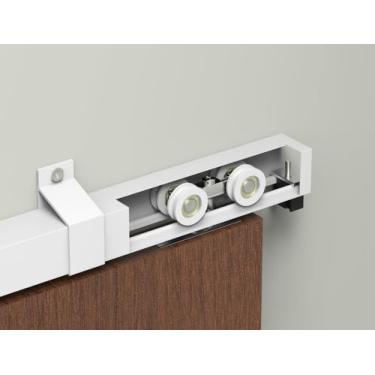 Imagem de Roldana Côncava 4 Rodas com Rolamento Blindado e Freio – Para Porta de Correr de Madeira – Kit Completo