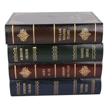 Imagem de Zerodis Caixa de Armazenamento Em Formato de Livro, Compartimento Oculto de Madeira Antiga, Joias para Prateleiras Domésticas, Ornamentos