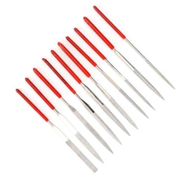 Imagem de GLOGLOW Arquivo Revestido de Diamante de 10 Unidades, Arquivo de Agulha de Aço Carbono Com Design Ergonômico para Gravação e Polimento de Precisão na Fabricação de Joias, Marcenaria