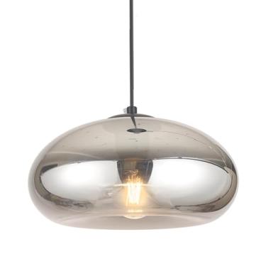 Imagem de GLAMIGHT Luminárias Pendentes De Vidro Glamight, Ilha Cozinha, Globo, Industriais Vintage Para Quarto, Sala Jantar (Cinza Prateado)