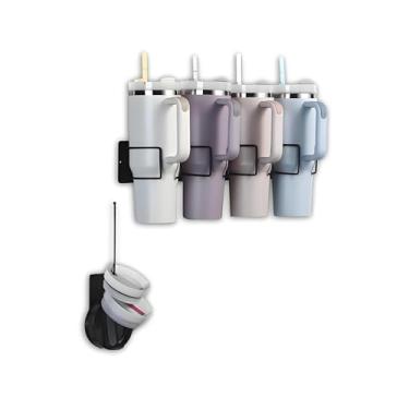 Imagem de Suporte magnético de copo para geladeira, organizador de copo de garrafa de água de geladeira com organizador de tampa compatível com Stanley Cup Organizadores multifuncionais Stanley de 30/1,134 g
