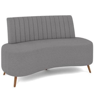 Imagem de Sofá Chaise Living 2 Lugares 135cm Para Sala Cayman K01 Bouclê Cinza