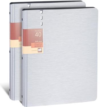 Imagem de WORPSON Fichário de apresentação com 40 bolsos, exibe 80 páginas, 23 x 30 cm com mangas de plástico, organizador de portfólio para documentos, certificados, obras de arte, fotos, protetores de folhas