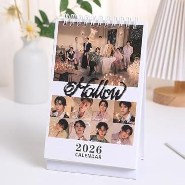Imagem de STRAY-KIDS Calendário 2025-2026, STRAY-KIDS Calendário de mesa para fotos de presente para ano novo (verde)