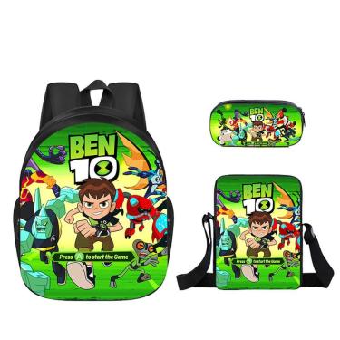 Imagem de Conjunto de mochilas escolares Bens 10 Boy com bolsa de ombro e estojo para canetas