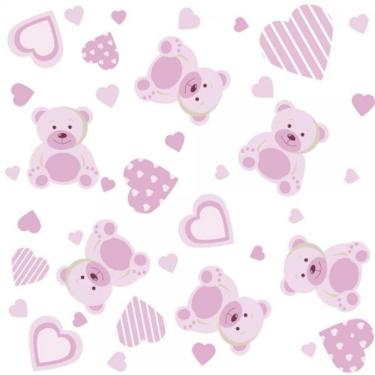 Imagem de Papel De Parede Infantil Ursinho Menina